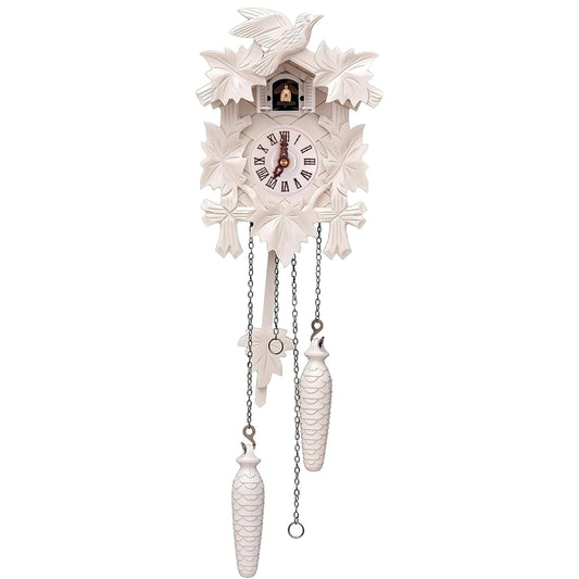 Quartz Cuckoo Clock 5-Leaves, with Singing Bird,Night Mode and Swinging Pendulum, Quartz Cuckoo Clock for Wall, AT-10001/10002/10003