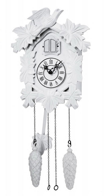 Quartz Cuckoo Clock 5-Leaves, with Singing Bird,Night Mode and Swinging Pendulum, Quartz Cuckoo Clock for Wall, AT-10010/10011/10012