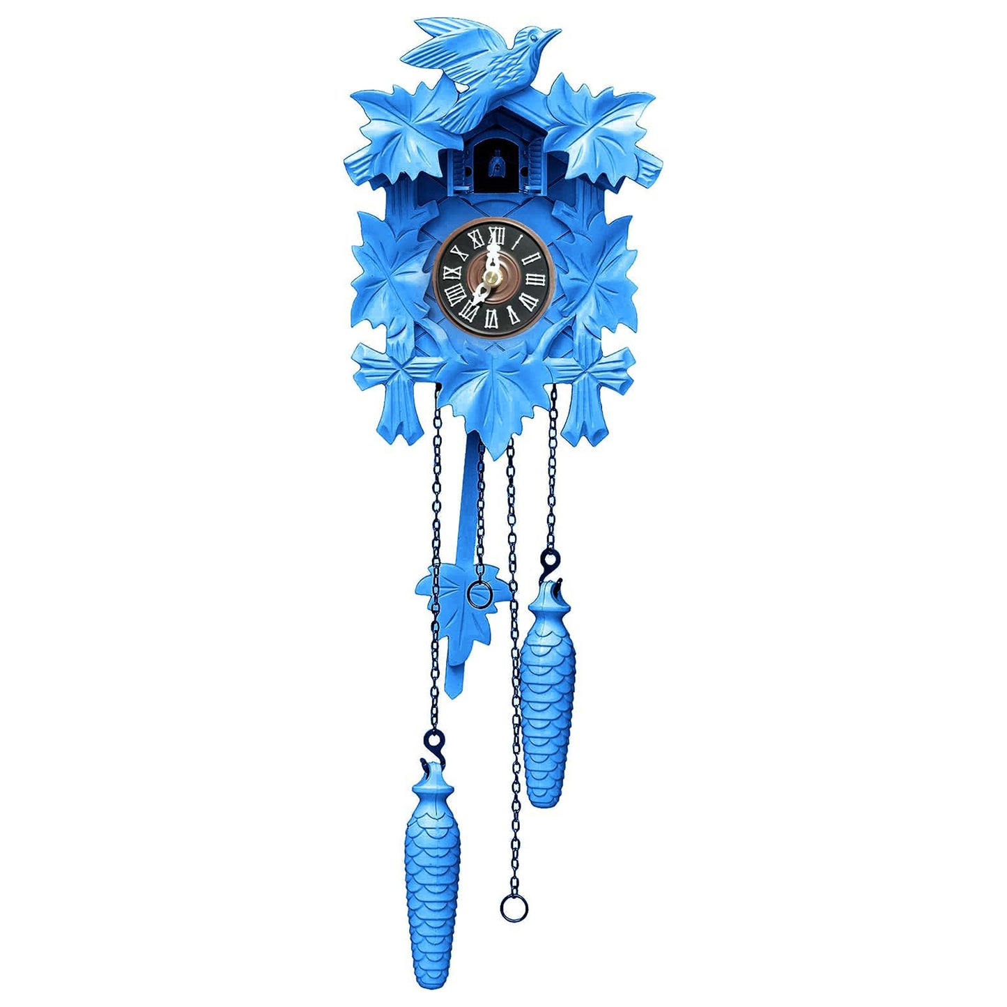 Quartz Cuckoo Clock 5-Leaves, with Singing Bird,Night Mode and Swinging Pendulum, Quartz Cuckoo Clock for Wall, AT-10001/10002/10003