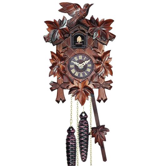 Quartz Cuckoo Clock 5-Leaves, with Singing Bird,Night Mode and Swinging Pendulum, Quartz Cuckoo Clock for Wall, AT-10001/10002/10003