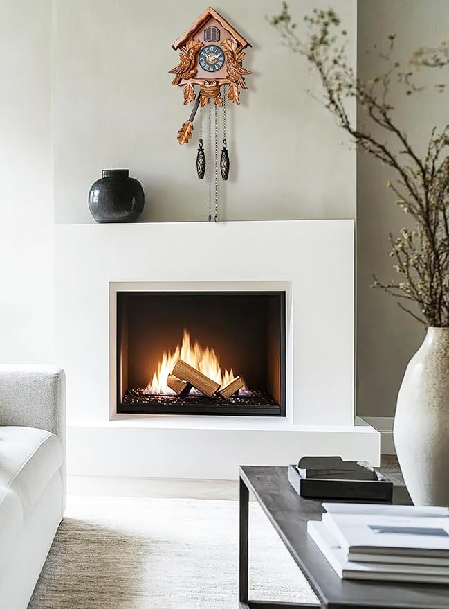 Cuckoo Clocks with Night Mode, Singing Bird and Carved Wood Decorations, AT-10007/10008/10009